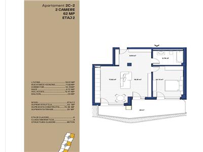 Apartament 2 camere 82 mp - Copou ansamblul Lojja